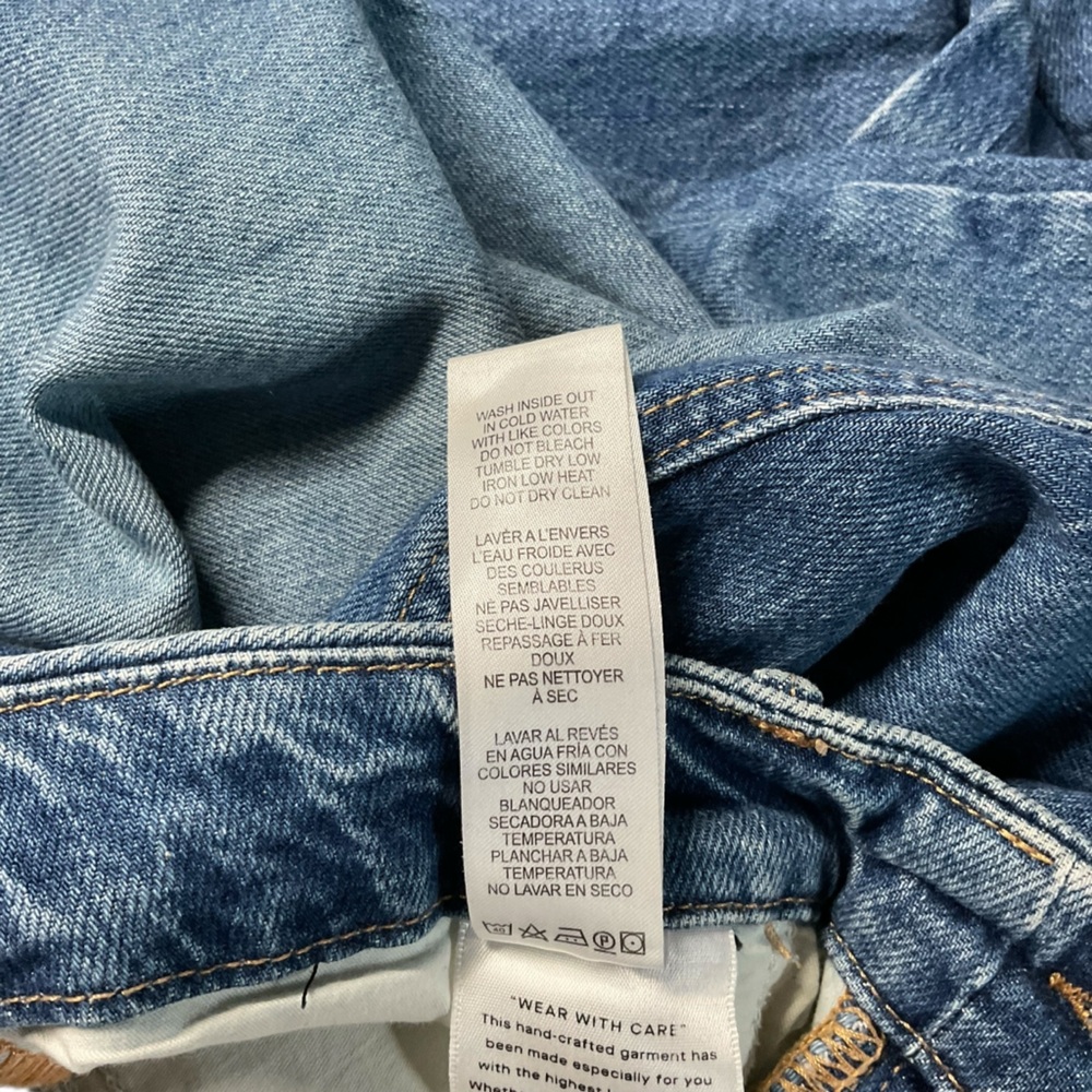 Good American Women's Indigo High Rise Straight Leg Button Fly Jeans Size 6 - Picture 8 of 13
